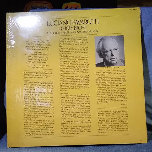 Luciano Pavarotti  National Philharmic O Holy Night 1976 Vinyl record MINTY - Picture 2 of 4
